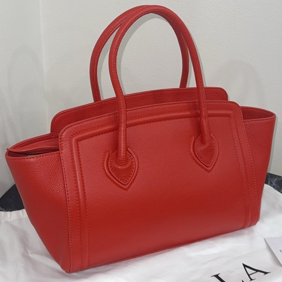 FURLA Hot Red Women's Large Handbag High Quality Leather Tote 100% AUTHENTIC NEW - Picture 6 of 11